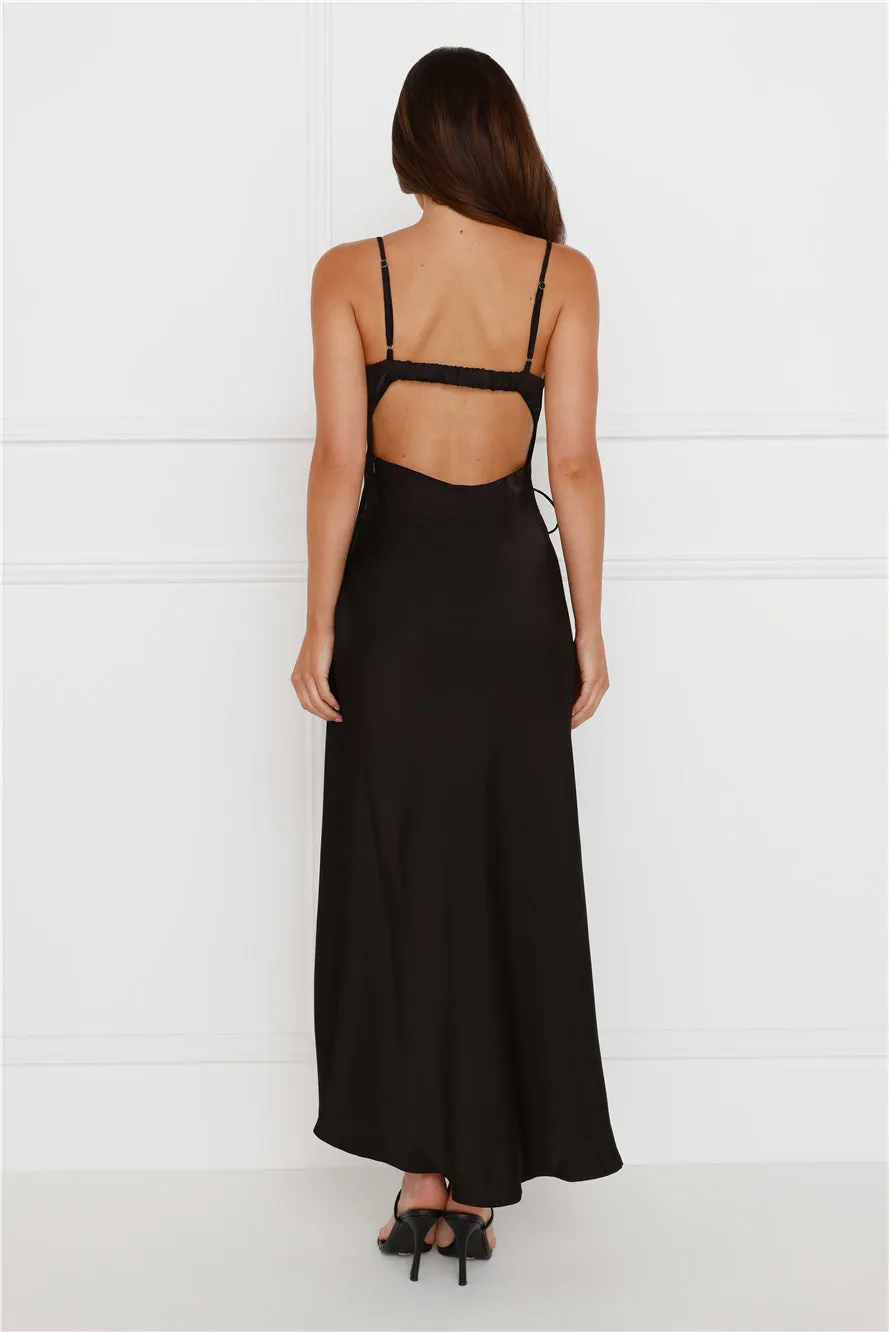 Hideaway Place Satin Maxi Dress Black sold by Hello Molly product image thumbnail 5
