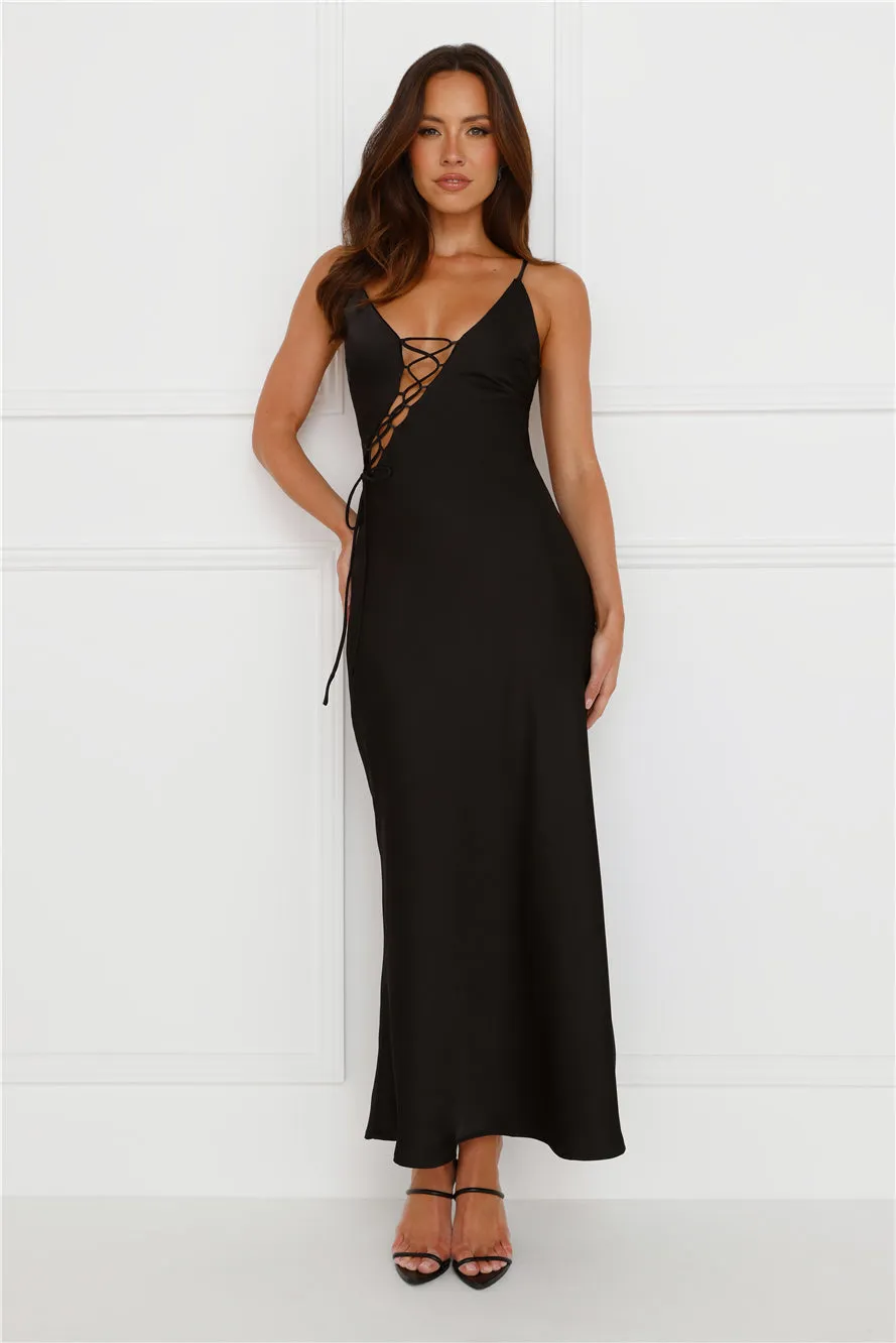 Hideaway Place Satin Maxi Dress Black sold by Hello Molly product image thumbnail 2