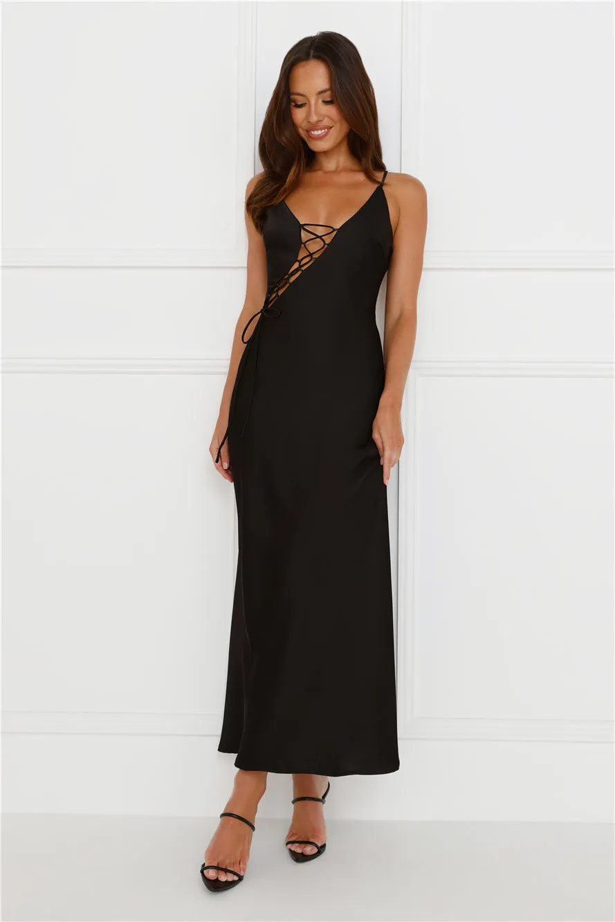 Hideaway Place Satin Maxi Dress Black sold by Hello Molly product image thumbnail 3