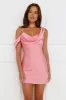 Slip Into Elegance Satin Mini Dress Pink sold by Hello Molly