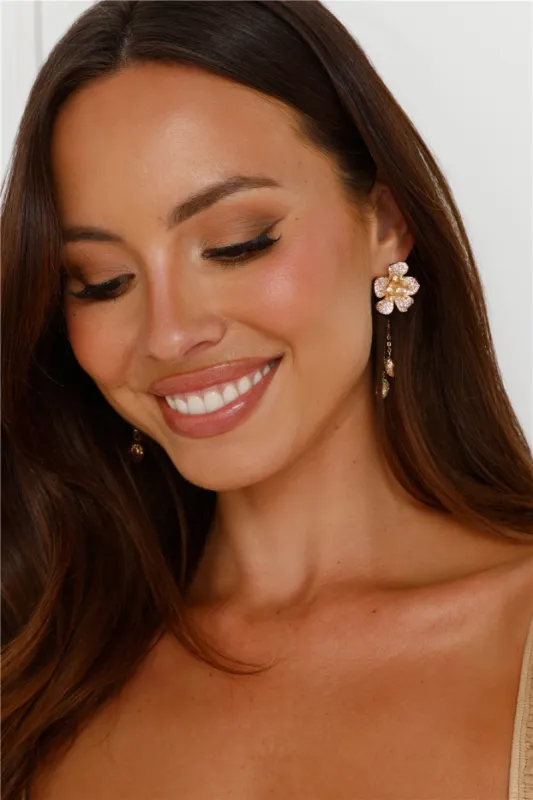 18k Gold Plated Floral Sparklers Earrings Gold sold by Hello Molly