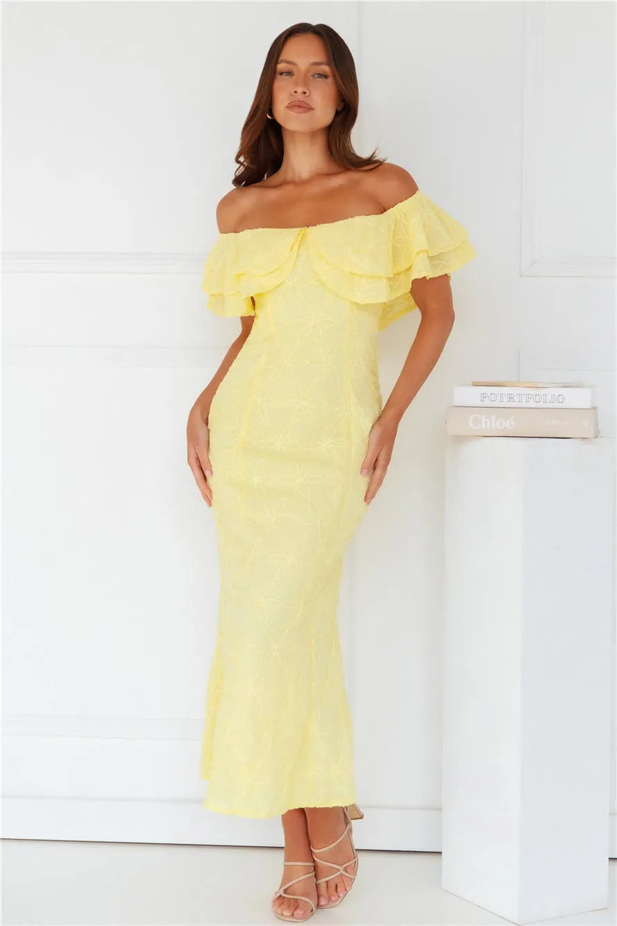 Moment Of Dance Off Shoulder Maxi Dress Yellow sold by Hello Molly product image thumbnail 4
