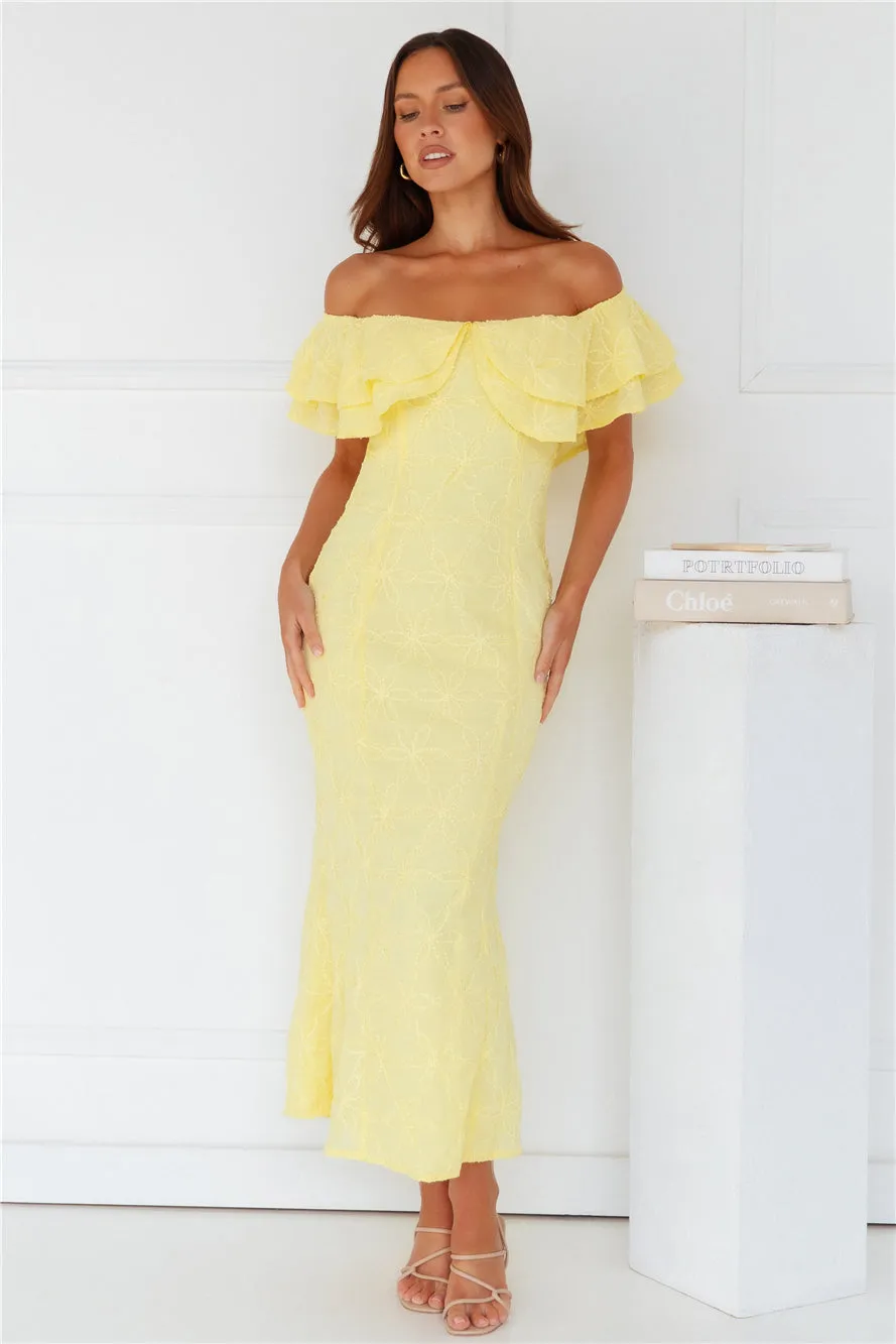 Moment Of Dance Off Shoulder Maxi Dress Yellow sold by Hello Molly product image thumbnail 5