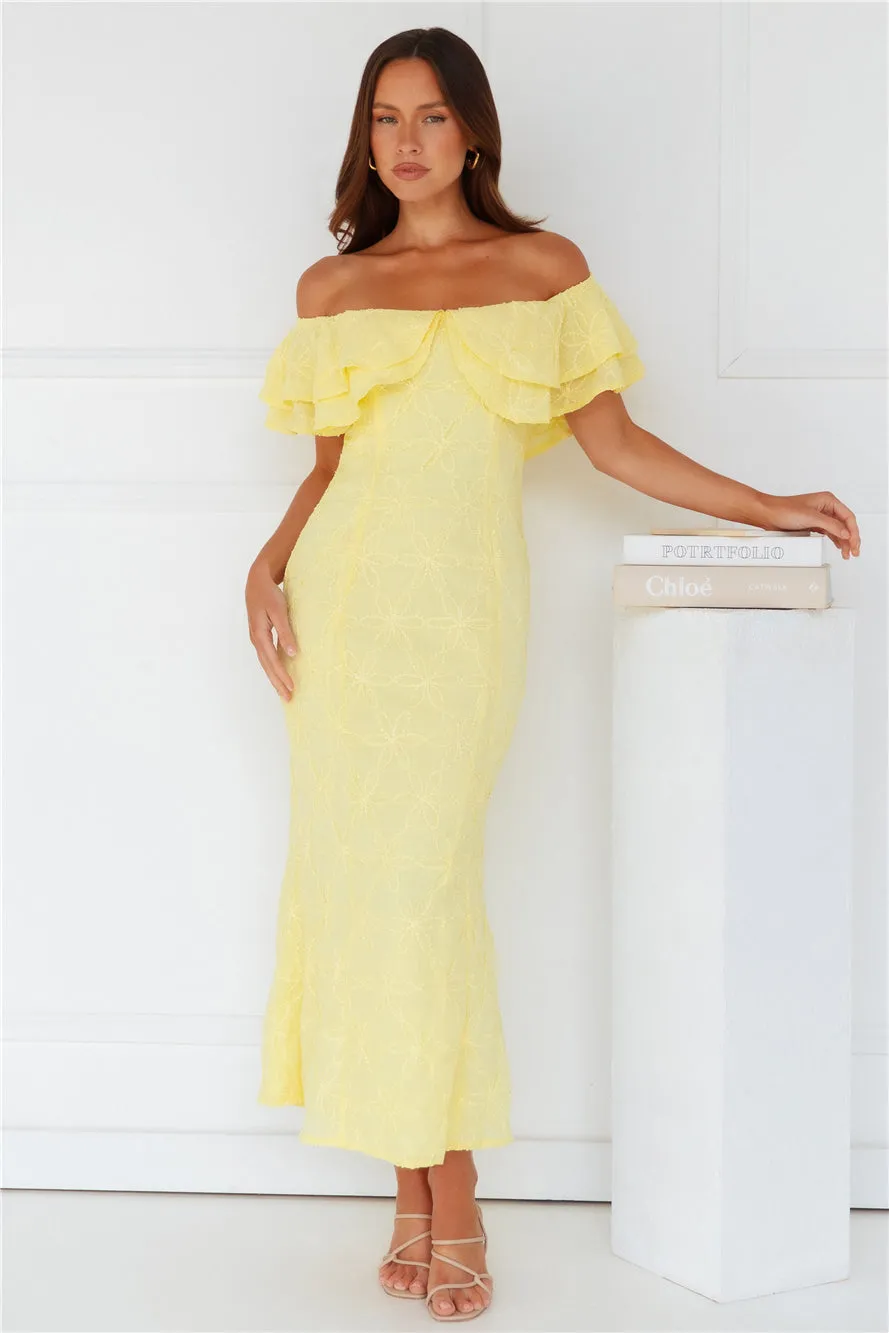 Moment Of Dance Off Shoulder Maxi Dress Yellow sold by Hello Molly product image thumbnail 3