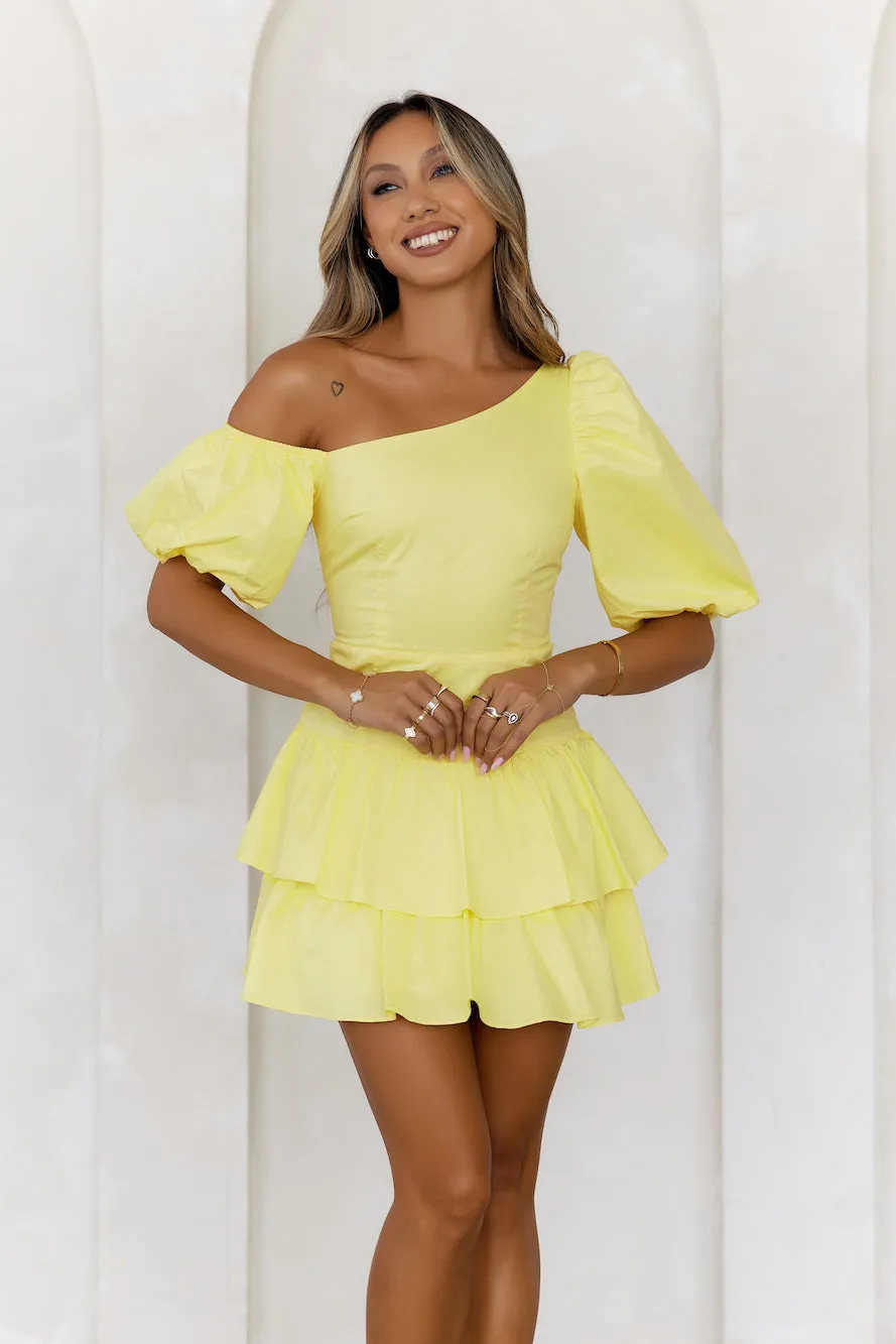 Ladylike Etiquette Mini Dress Yellow sold by Hello Molly