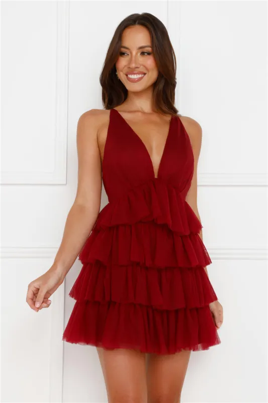 Fairytale Hymn Dress Burgundy sold by Hello Molly