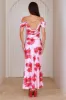Evening Elegance Satin Maxi Dress Pink sold by Hello Molly