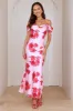 Evening Elegance Satin Maxi Dress Pink sold by Hello Molly