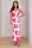 Evening Elegance Satin Maxi Dress Pink sold by Hello Molly
