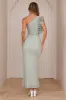 Luxe By Moonlight One Shoulder Mesh Maxi Dress Sage sold by Hello Molly