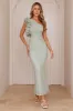 Luxe By Moonlight One Shoulder Mesh Maxi Dress Sage sold by Hello Molly