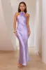 Admired By All Satin Halter Maxi Dress Lilac sold by Hello Molly