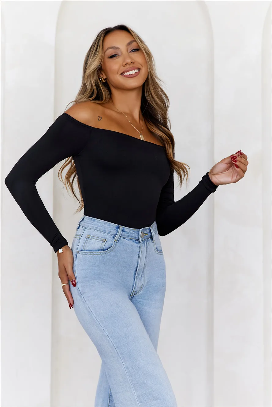 HELLO MOLLY BASE Flawless Off Shoulder Long Sleeve Top Black sold by Hello Molly product image thumbnail 4