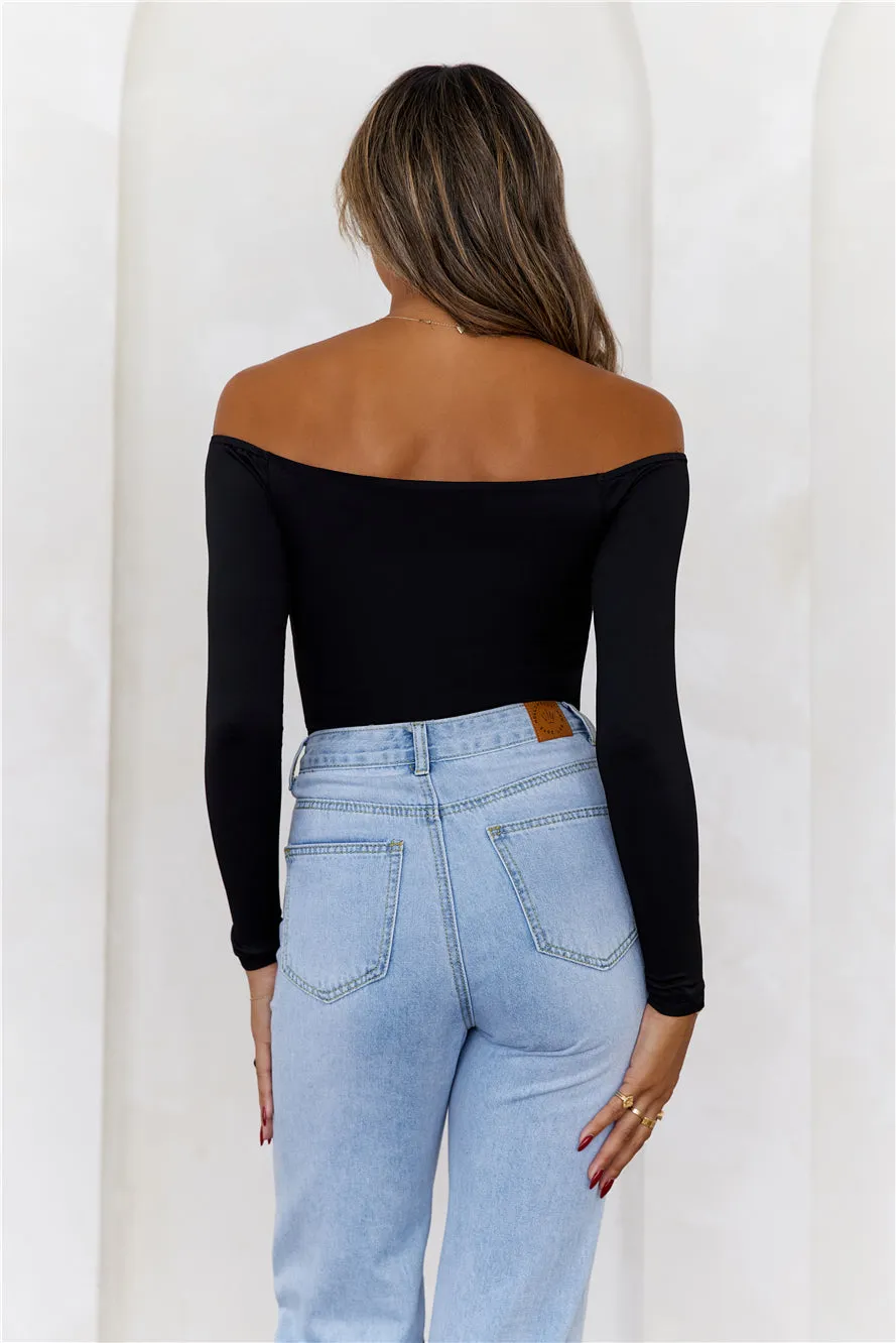 HELLO MOLLY BASE Flawless Off Shoulder Long Sleeve Top Black sold by Hello Molly product image thumbnail 5