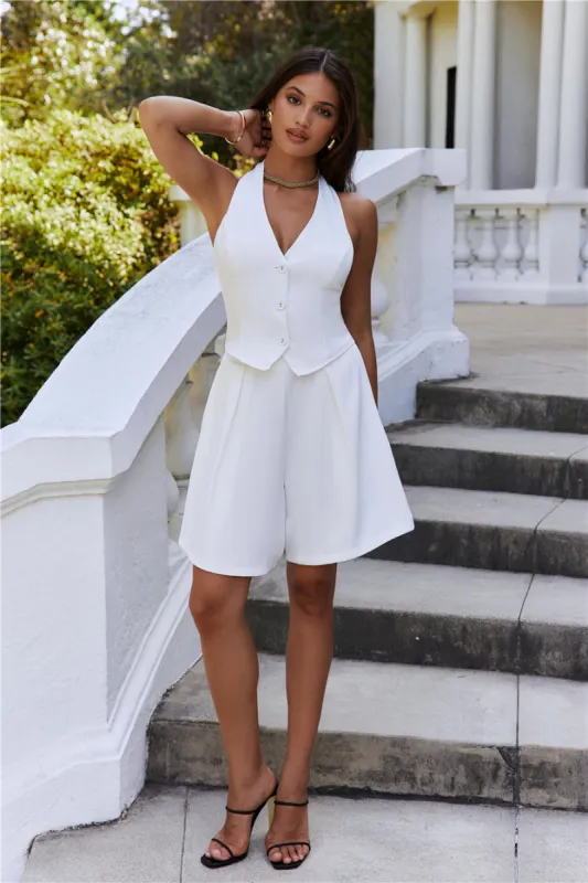 Next Level Up Bermuda Shorts White sold by Hello Molly