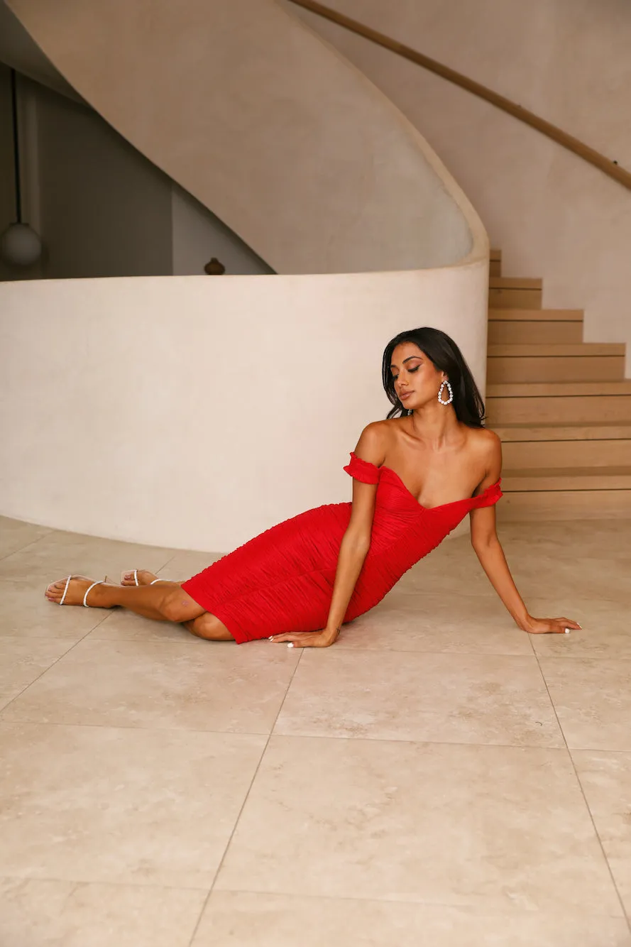 Soft Touch Midi Dress Red sold by Hello Molly product image thumbnail 4