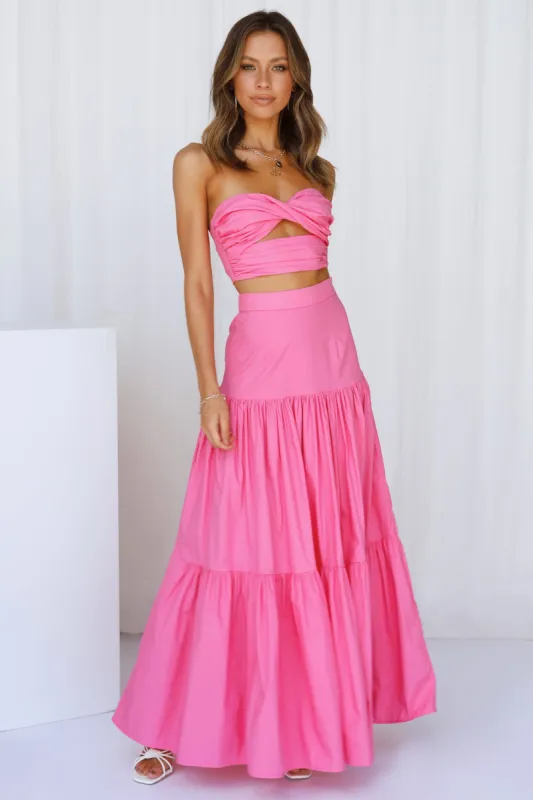 RUNAWAY Ayla Maxi Skirt Hot Pink sold by Hello Molly