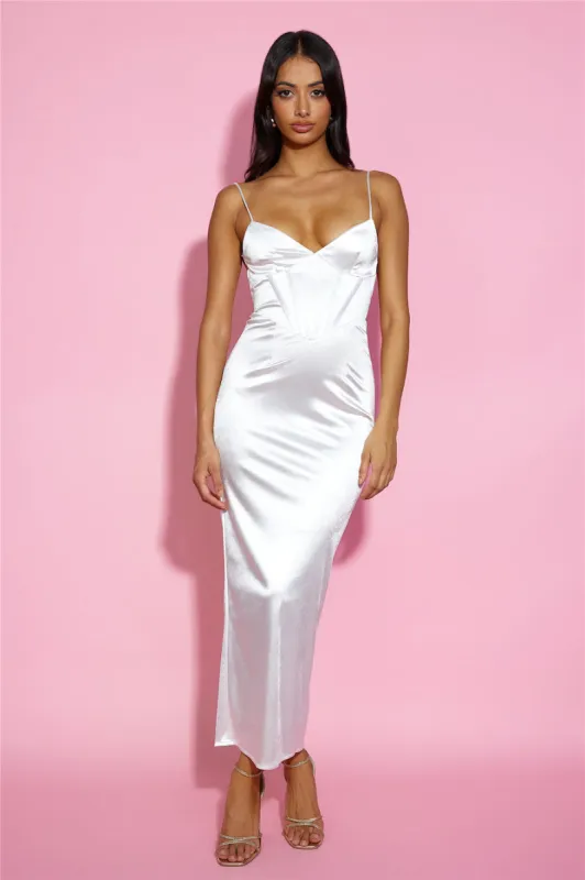 Obsessing Me Maxi Dress White sold by Hello Molly