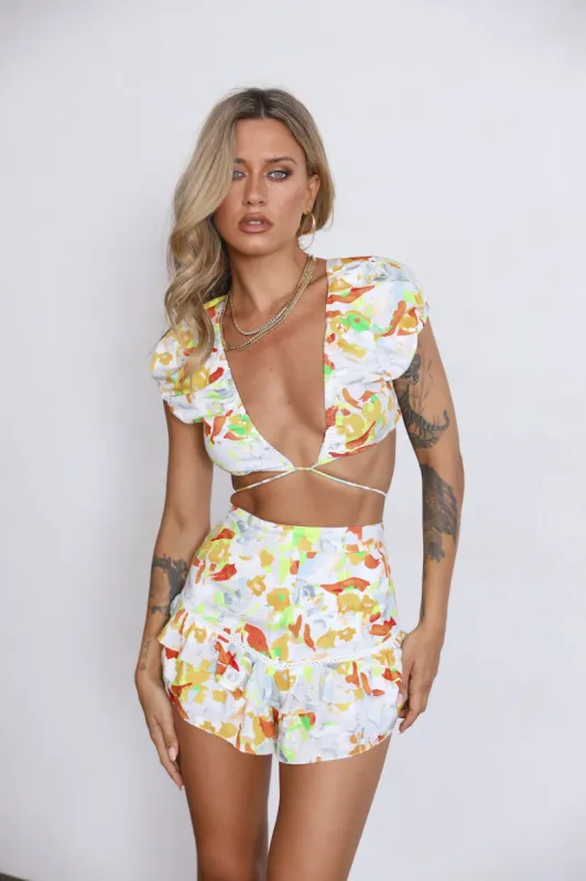 HELLO MOLLY Clouded Crop Top Yellow sold by Hello Molly