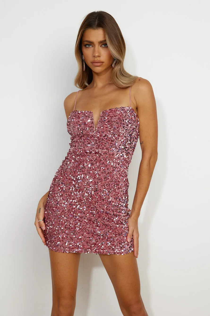 Party Vibe Mini Dress Rose Gold sold by Hello Molly product image thumbnail 4