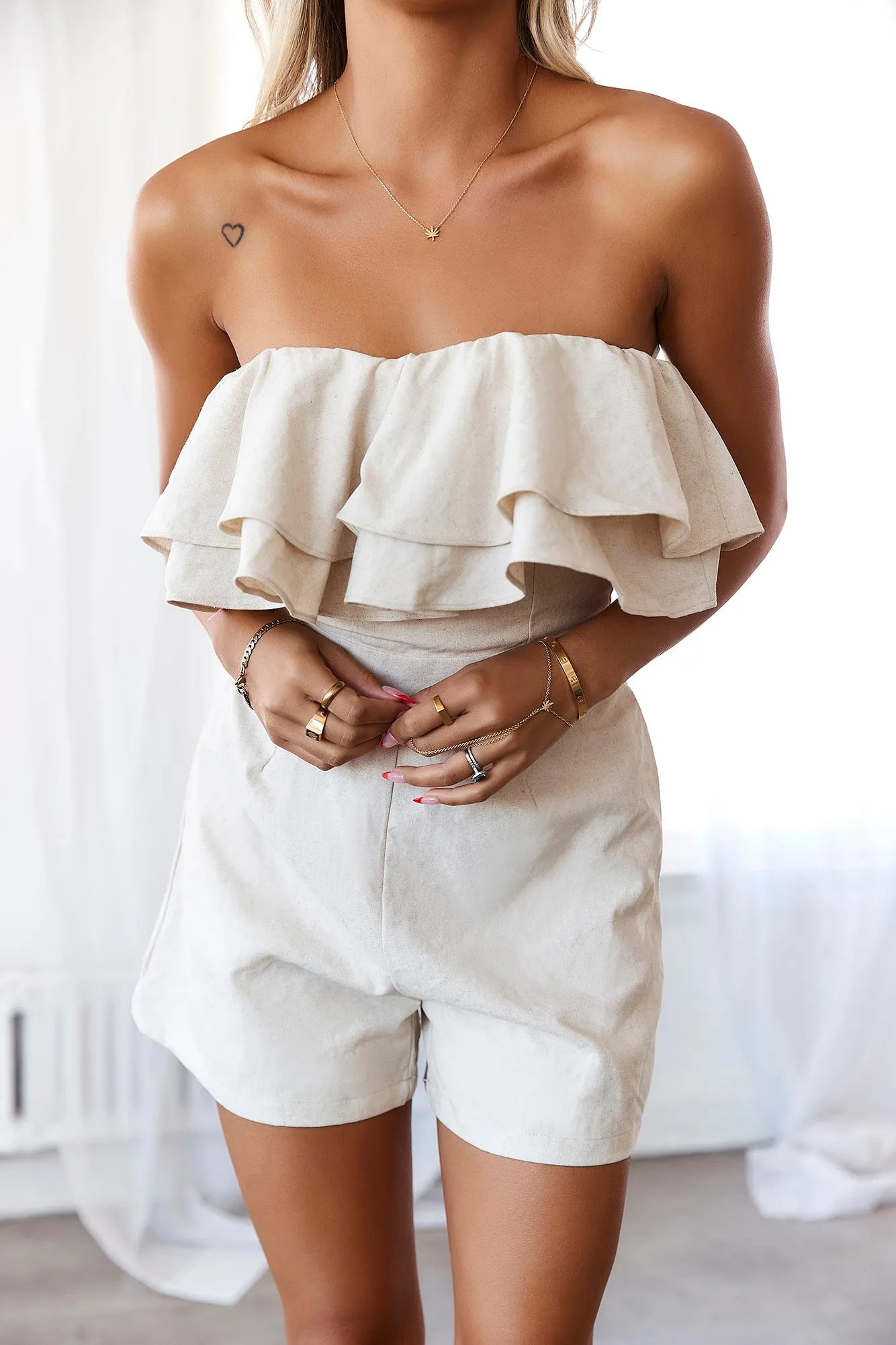 HELLO MOLLY Sunset Glowing Romper Oatmeal sold by Hello Molly product image thumbnail 5