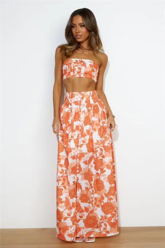 Creme Brulee Maxi Skirt Orange sold by Hello Molly