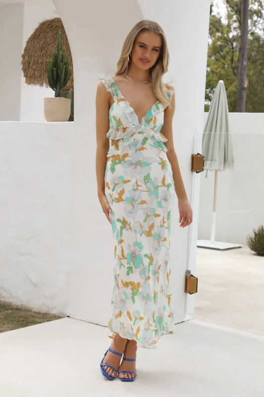 Frilly Fun Maxi Dress Mint sold by Hello Molly