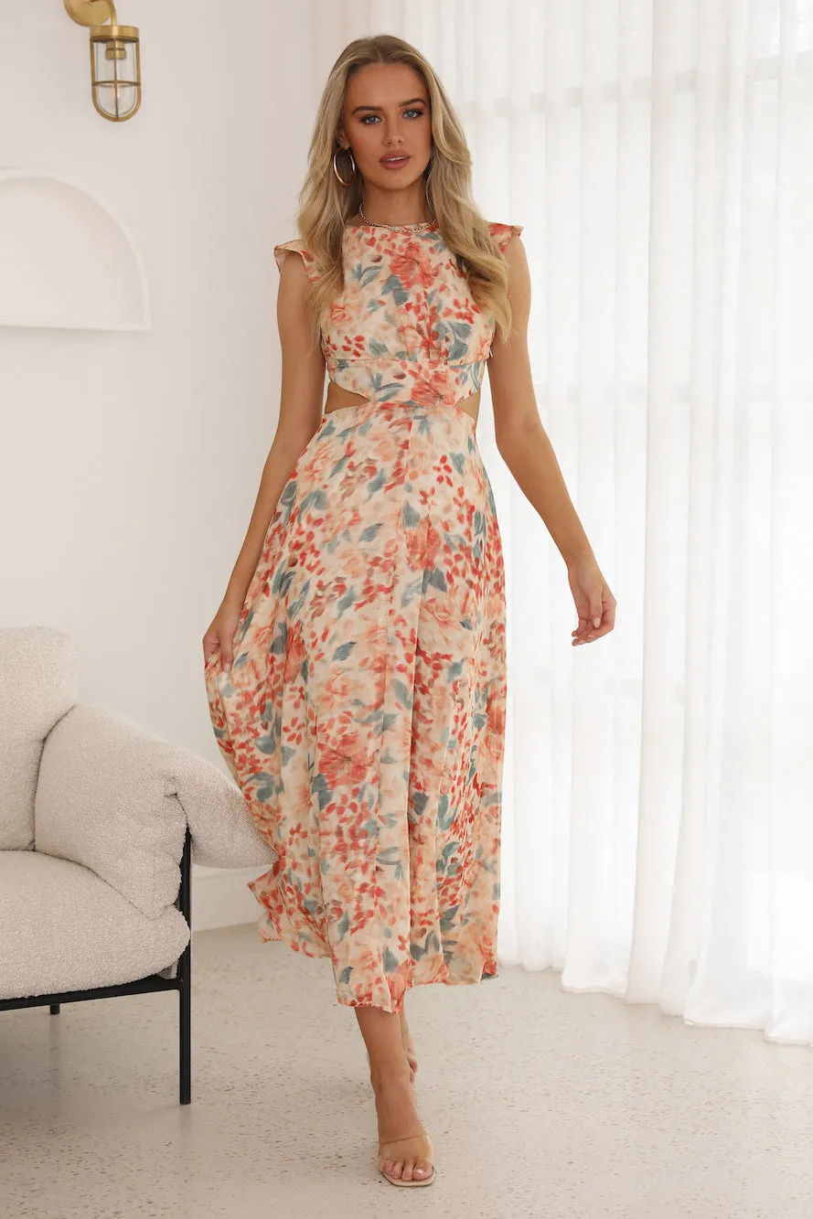 Dancing Girls Maxi Dress Orange sold by Hello Molly