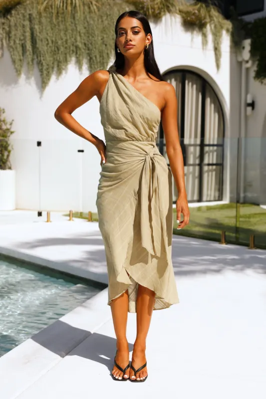 Golden Vibes Midi Dress Olive sold by Hello Molly