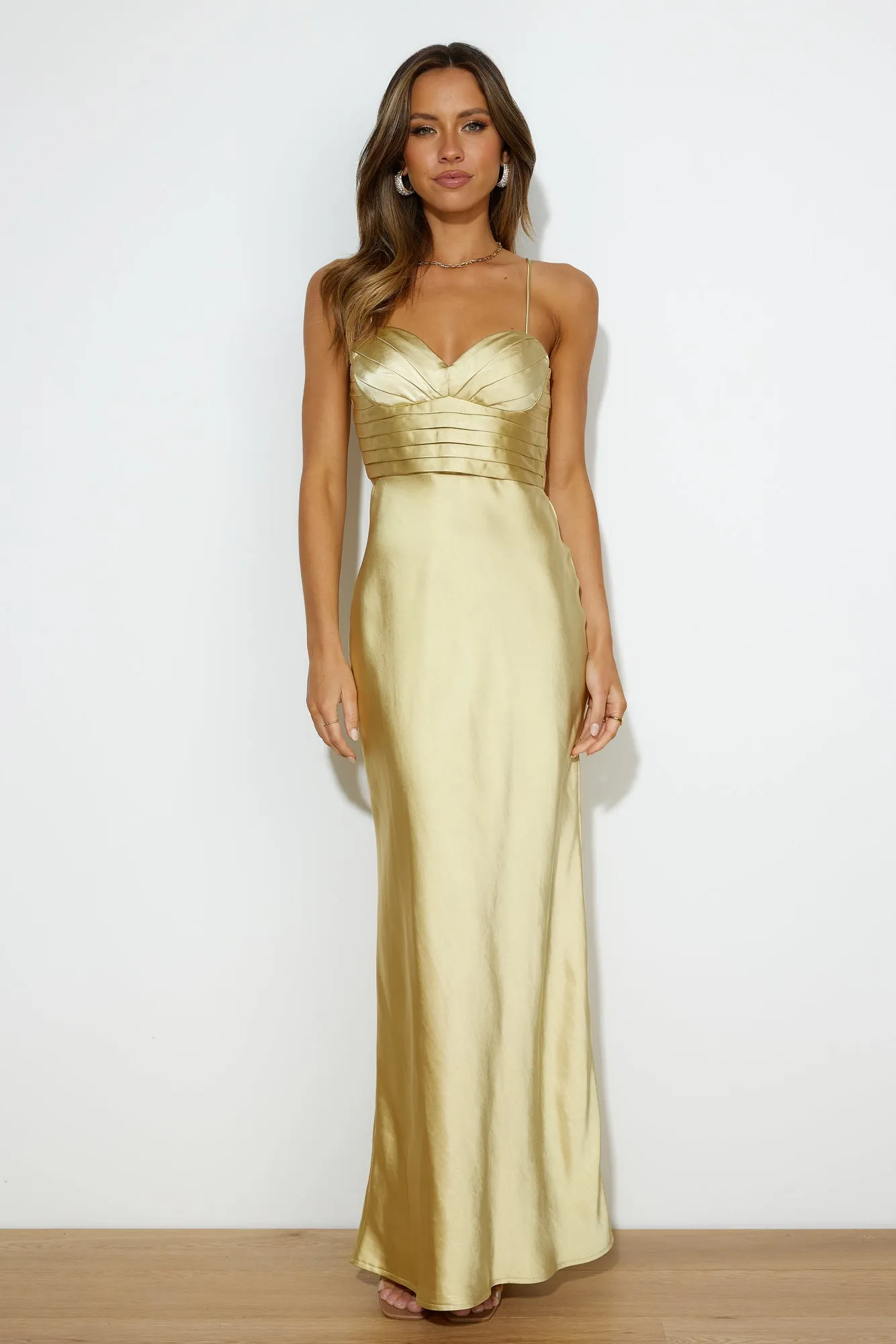 Wedding Dream Midi Dress Gold sold by Hello Molly