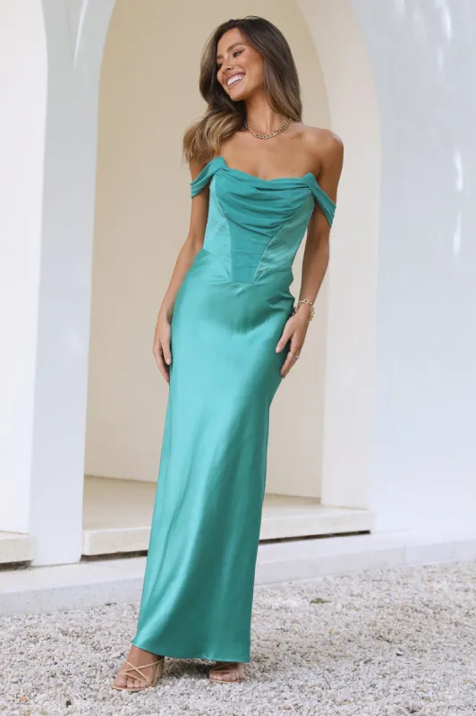 Princess Moment Maxi Dress Green sold by Hello Molly