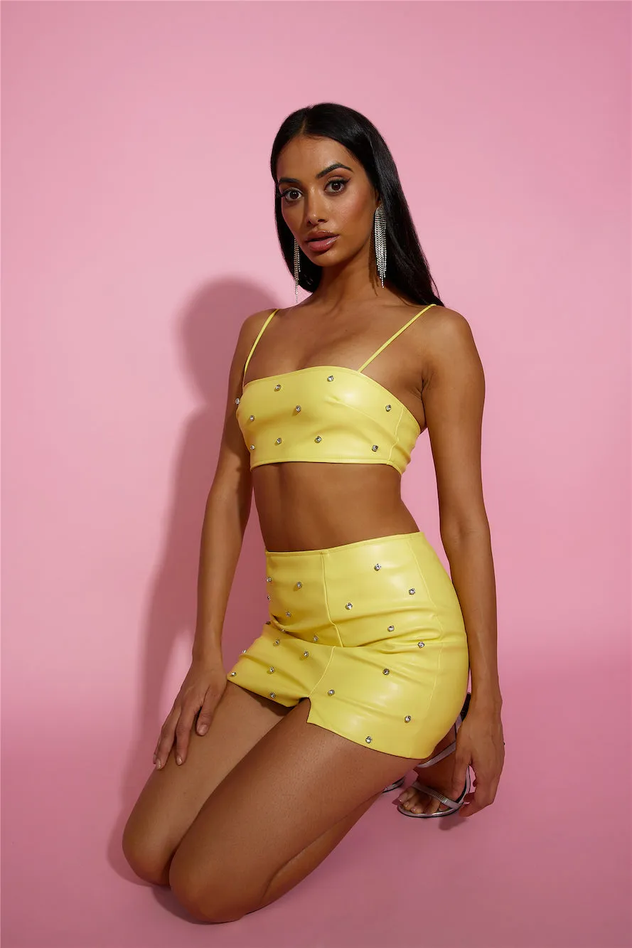 Luxe Sparkle Crop Top Yellow sold by Hello Molly product image thumbnail 2