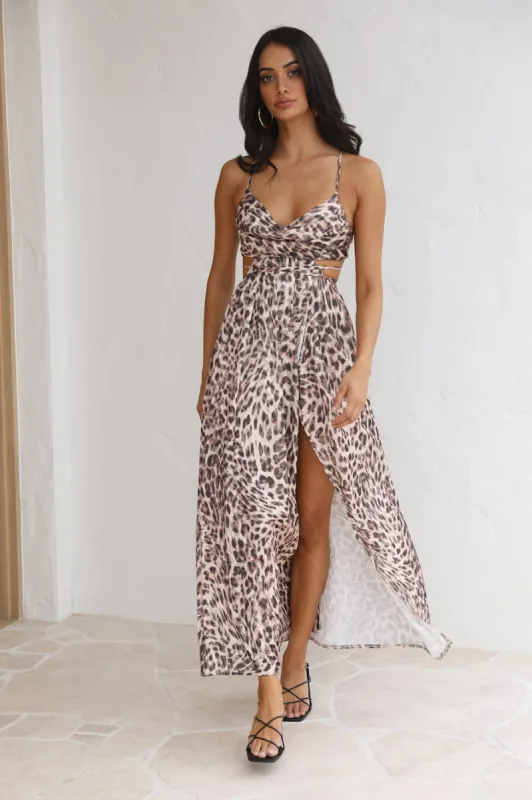 Blooming Season Maxi Dress Leopard sold by Hello Molly