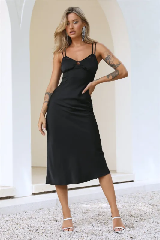 Pretty Details Midi Dress Black sold by Hello Molly