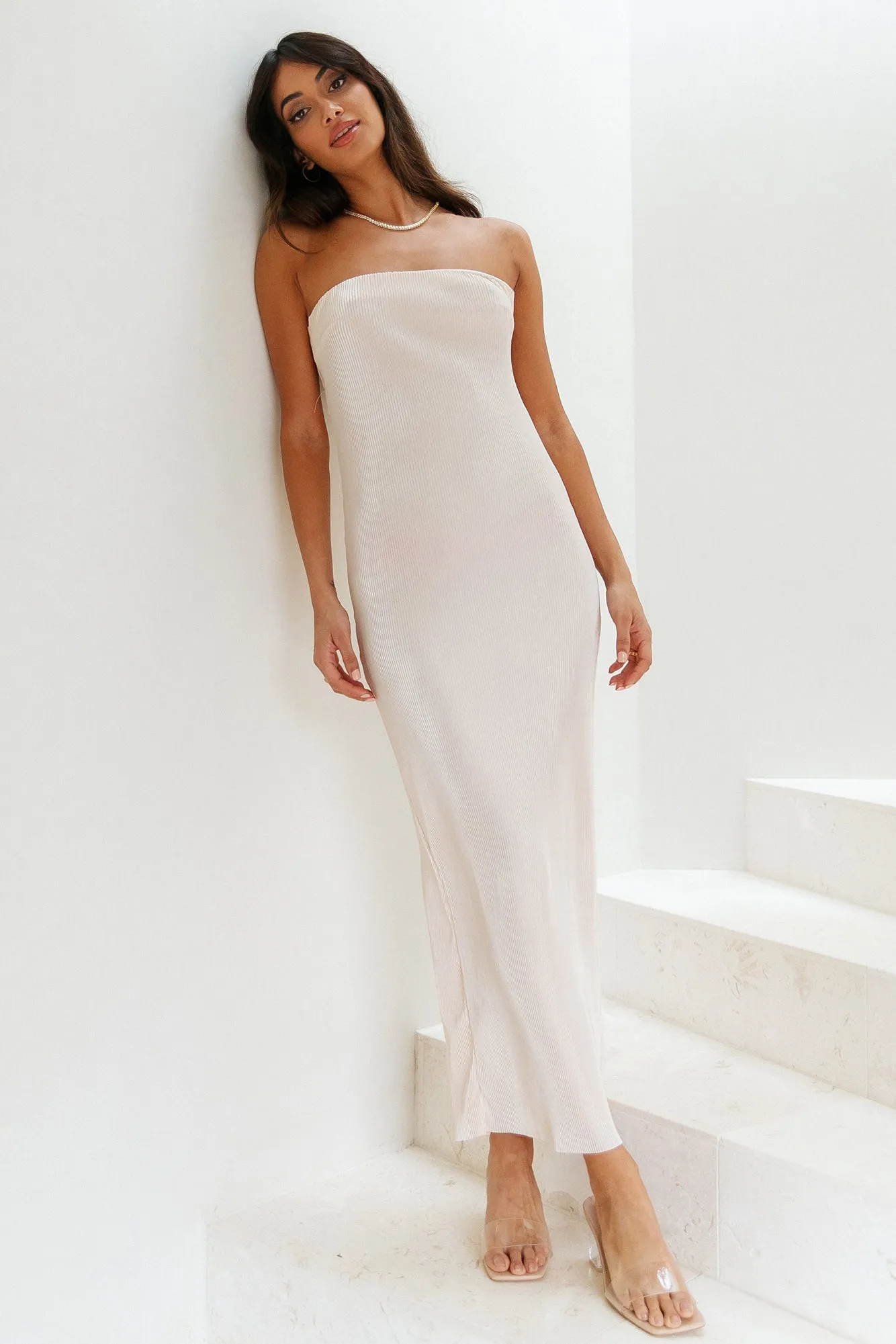 What You Need Maxi Dress Champagne sold by Hello Molly product image thumbnail 2