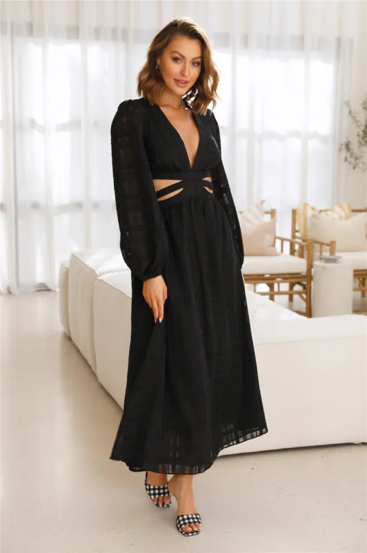 Lucky Roll Midi Dress Black sold by Hello Molly