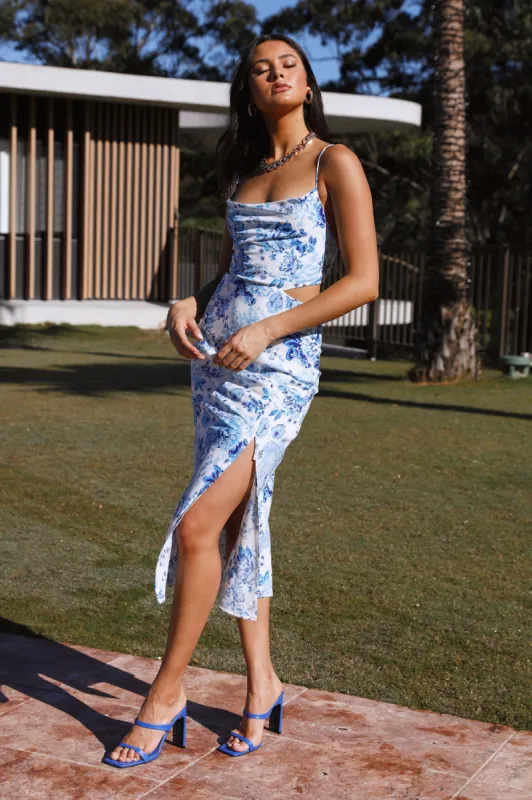Cherry Tasting Maxi Dress Blue sold by Hello Molly