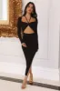 Crackling Vinyl Maxi Dress Black sold by Hello Molly