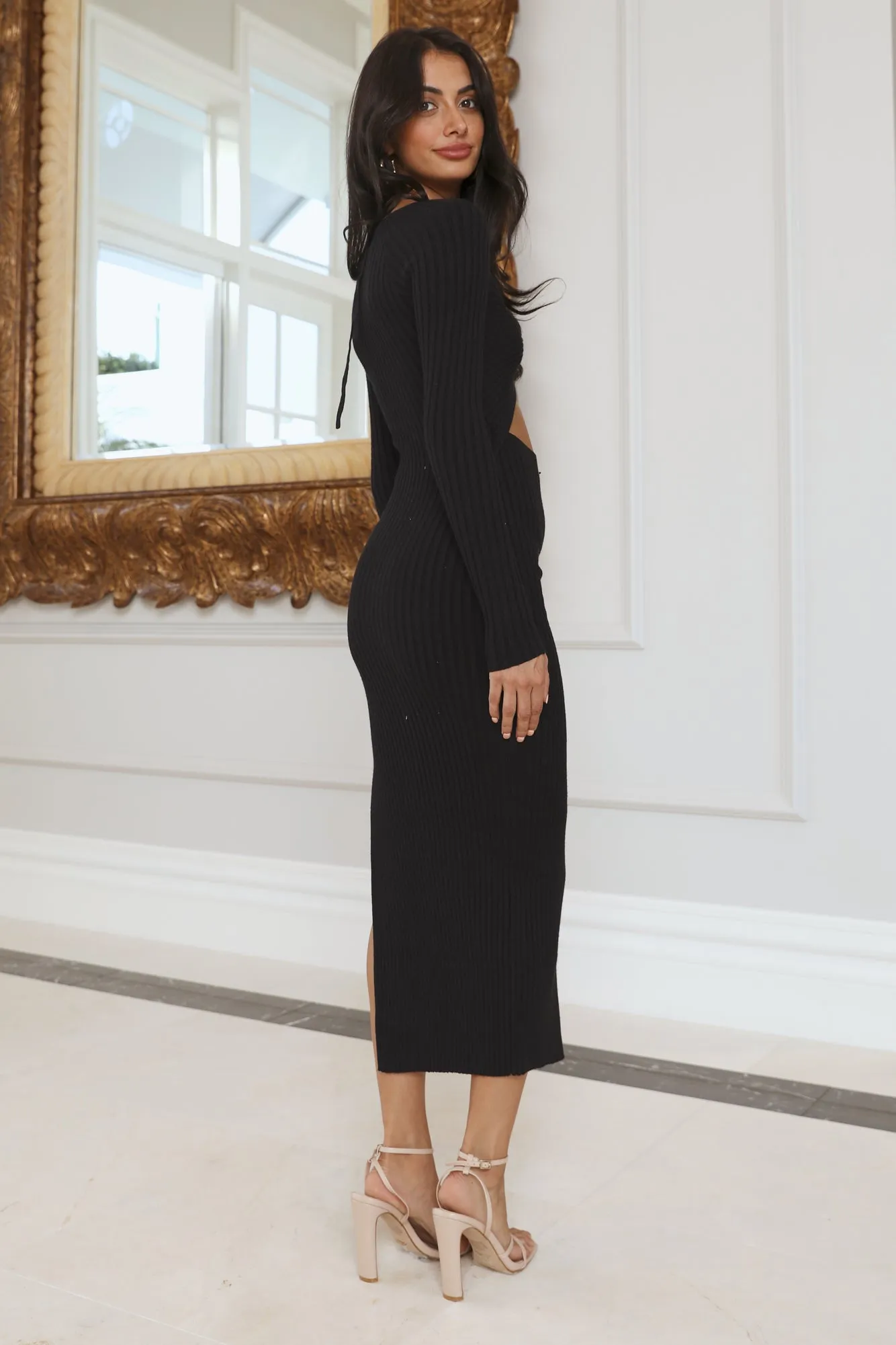 Crackling Vinyl Maxi Dress Black sold by Hello Molly product image thumbnail 4