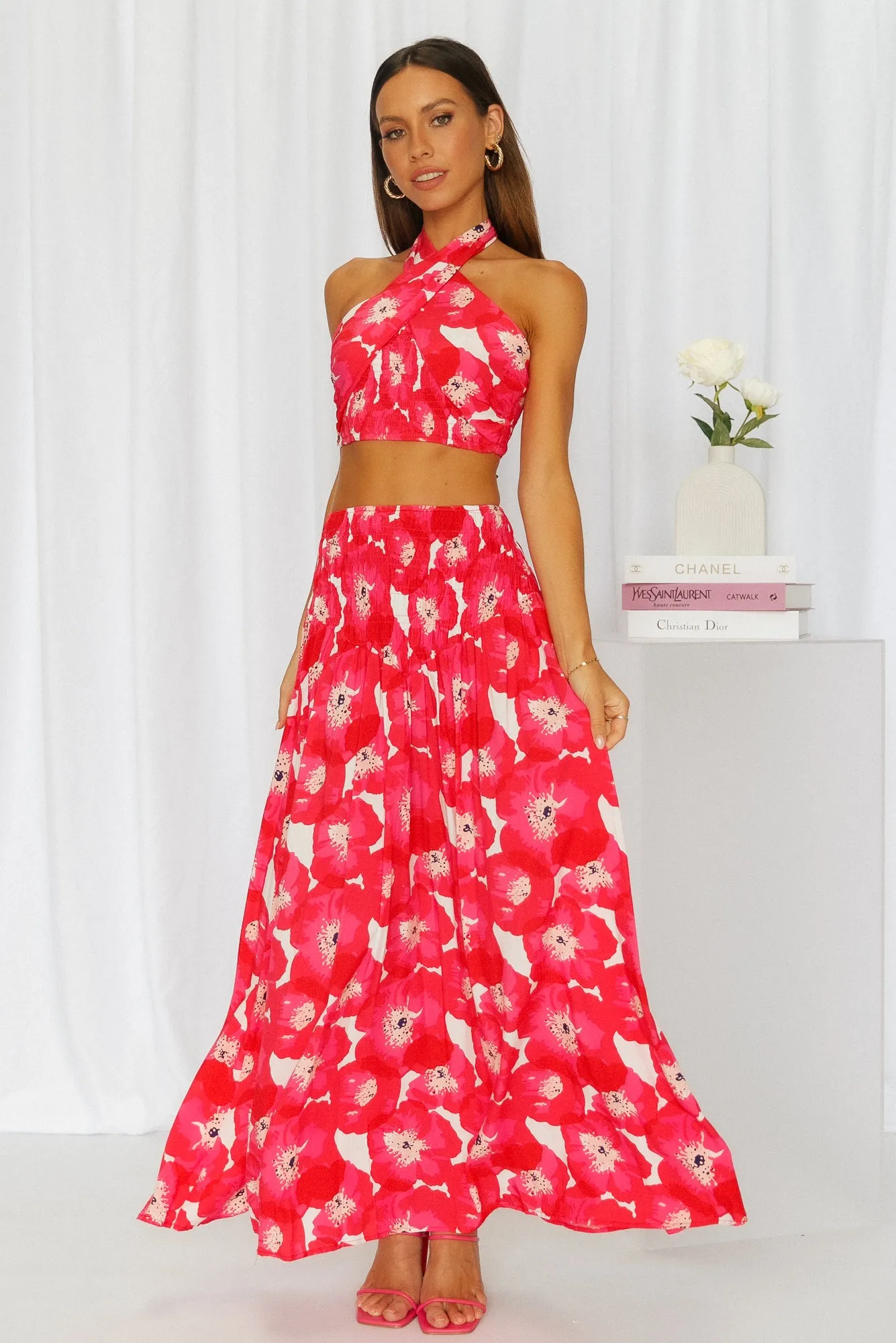 Swipe Next Maxi Skirt Red sold by Hello Molly