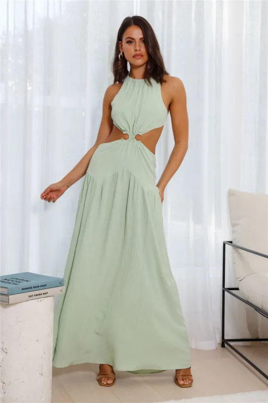 Pleasant Living Midi Dress Green sold by Hello Molly