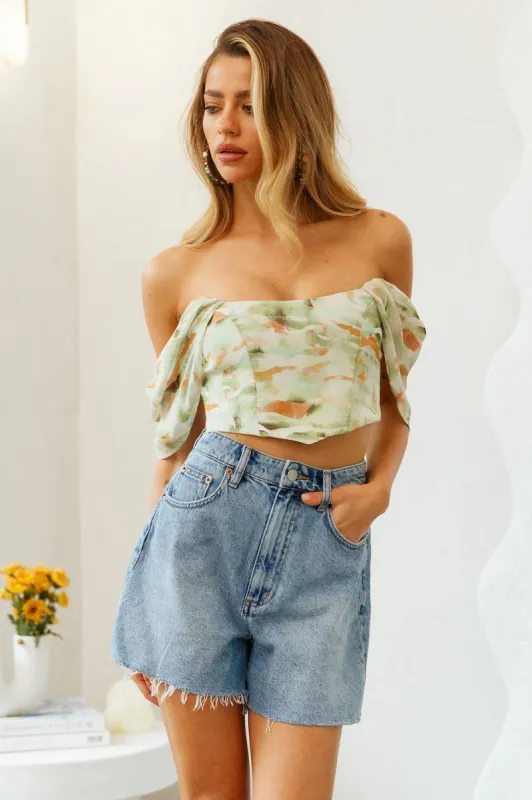 Dreamscape Crop Green sold by Hello Molly