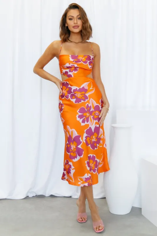 Flower Picking Maxi Dress Orange sold by Hello Molly