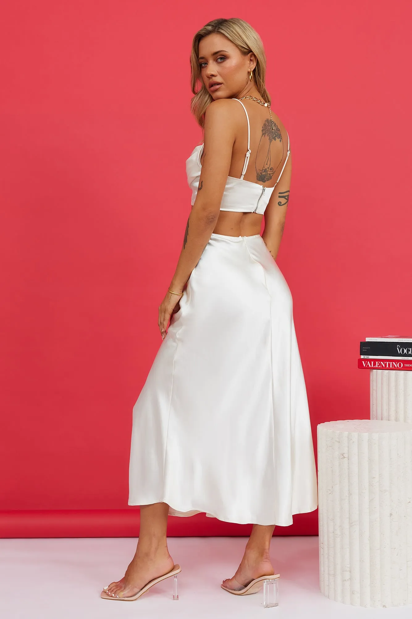 Chasing Heartbeats Midi Skirt Cream sold by Hello Molly product image thumbnail 4