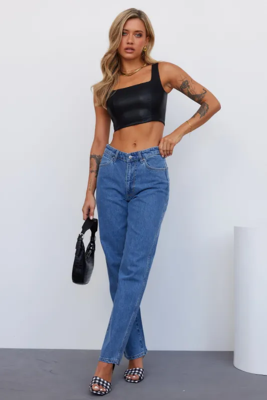 Soulmate Faux Leather Crop Black sold by Hello Molly