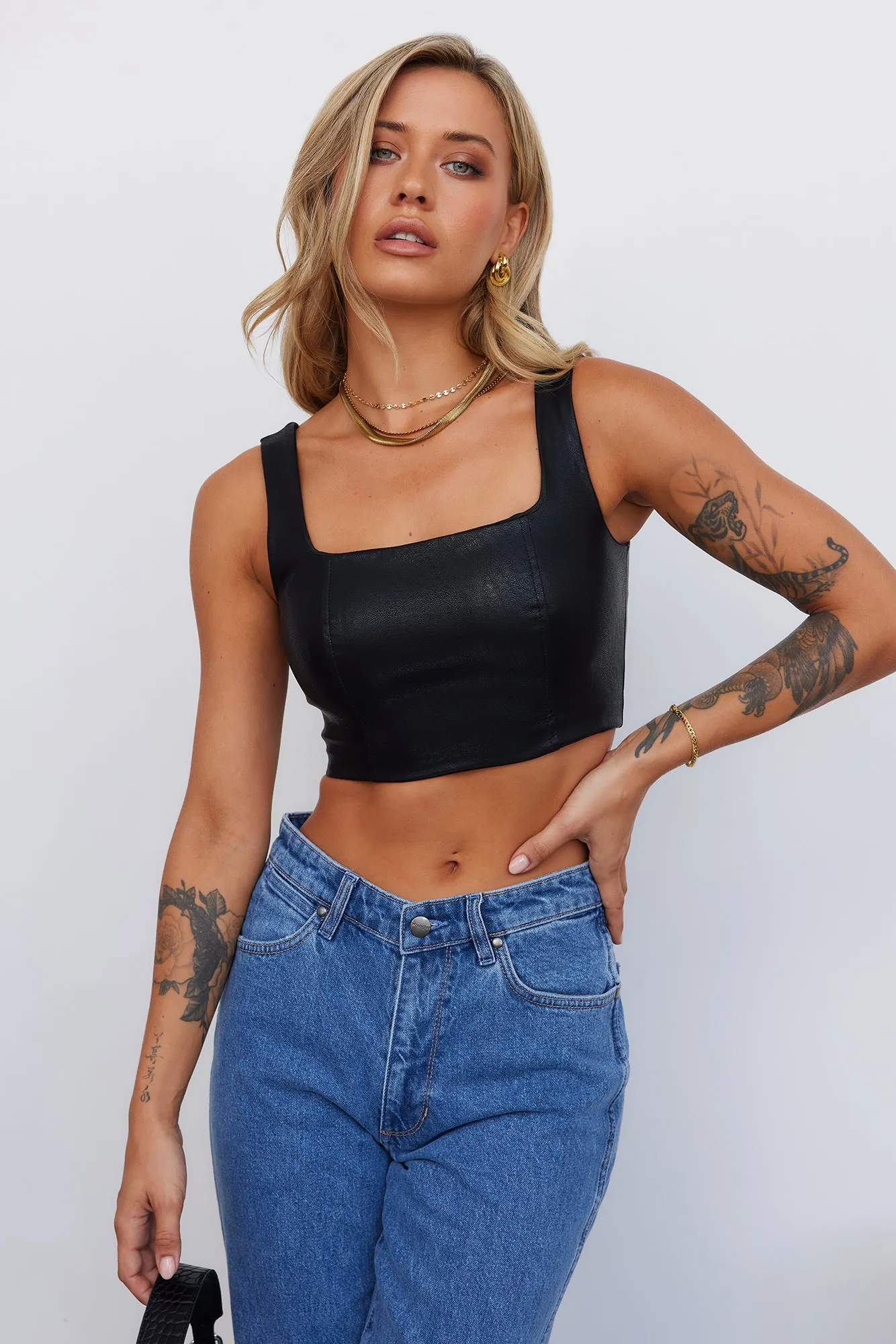 Soulmate Faux Leather Crop Black sold by Hello Molly product image thumbnail 2