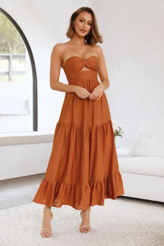 Desert Heart Maxi Dress Brown sold by Hello Molly