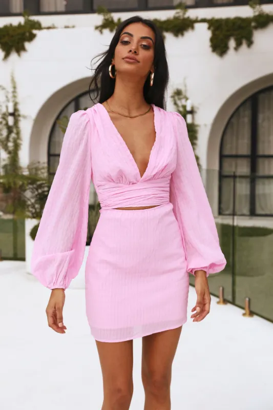 Wondering Heights Dress Pink sold by Hello Molly