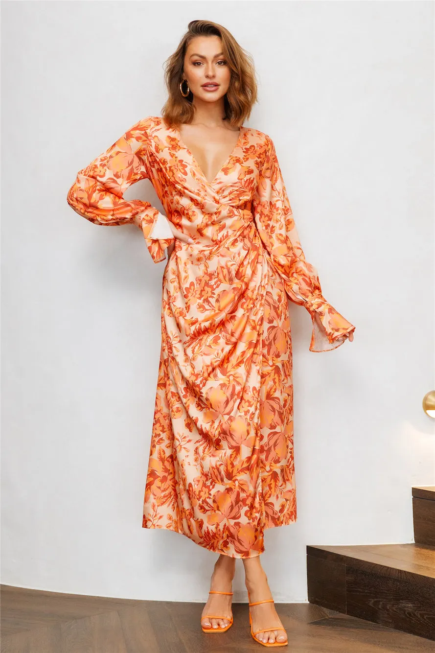 Hidden Card Maxi Dress Orange sold by Hello Molly