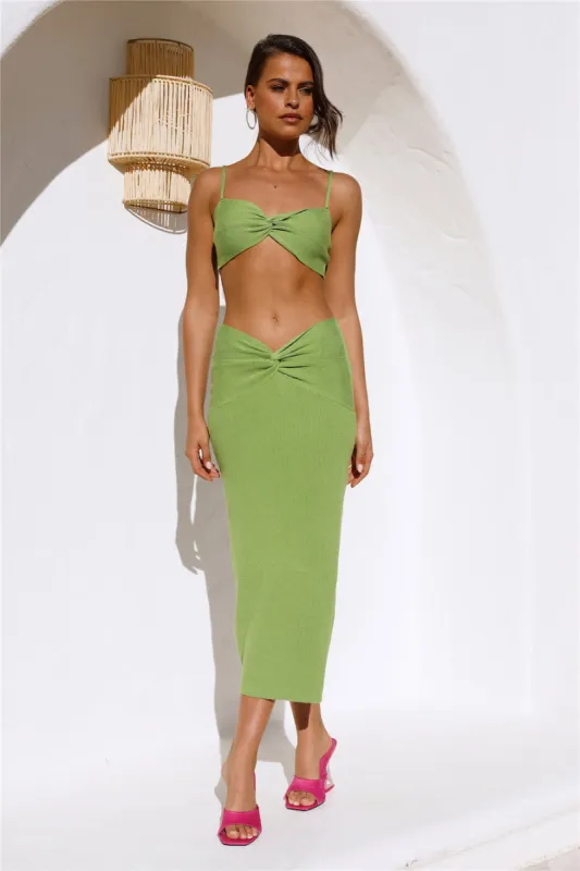 Bad B Nation Midi Skirt Green sold by Hello Molly